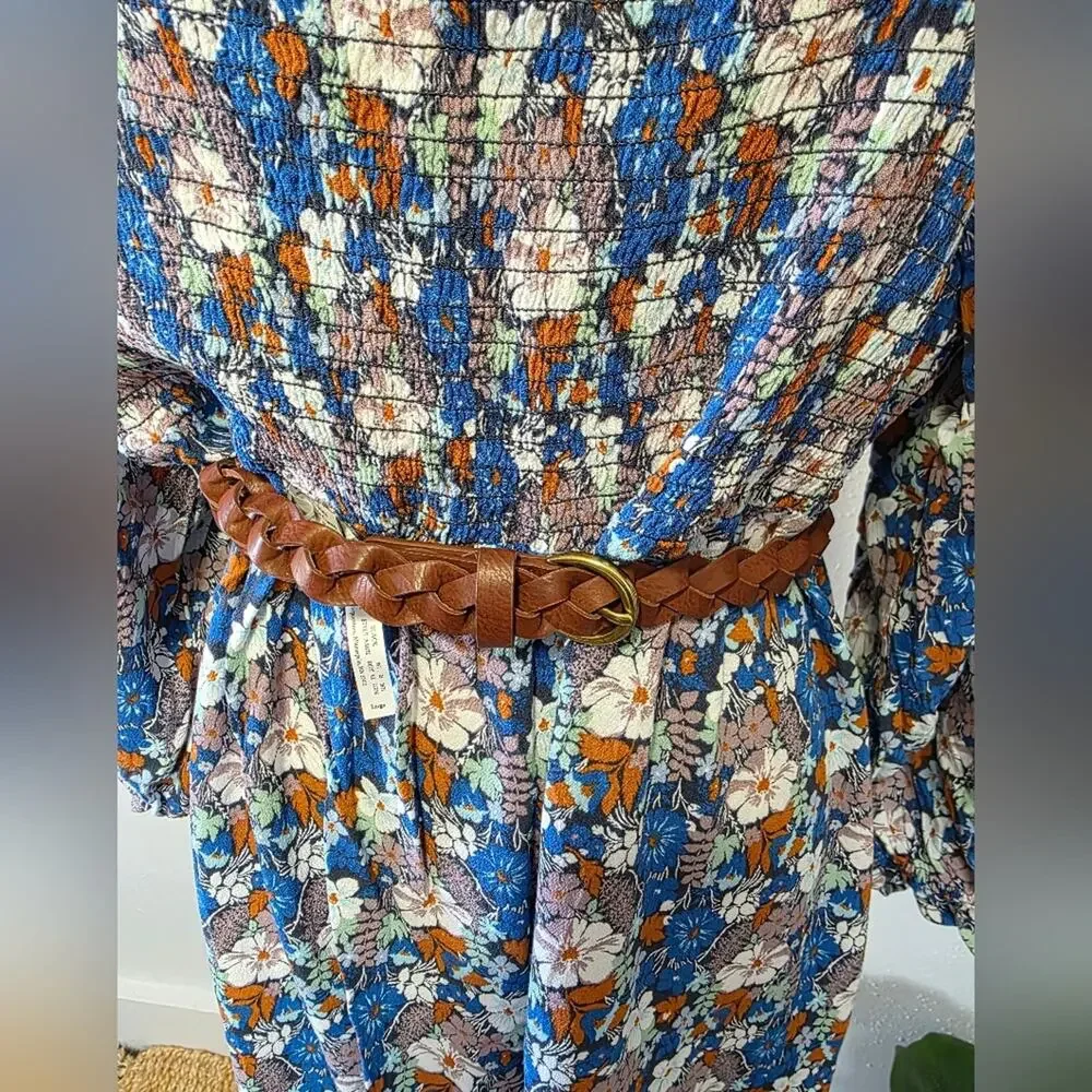 Target Braided Non Leather Brown Belt Womens L Casual Equestrian Vegan